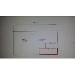 Rouleau etiq. therm Extér. (dim: 58 x 43 mm) 1040 etiq. - JAUNE/ROUGE