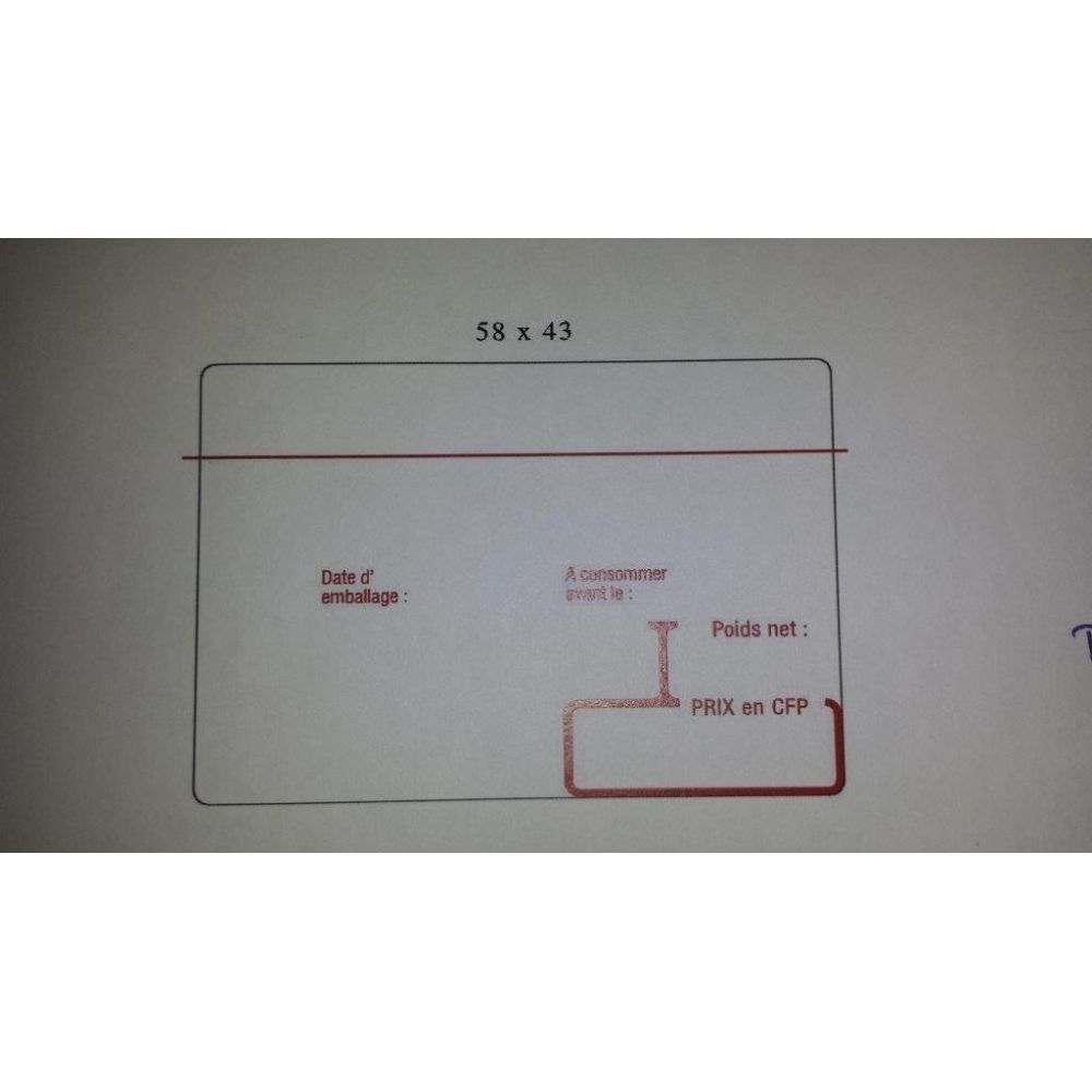 Rouleau etiq. therm Extér. (dim: 58 x 43 mm) 1040 etiq. - JAUNE/ROUGE