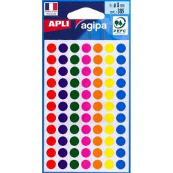 Pastilles signalisation - 08mm - Sachet de 385 - COULEURS ASS