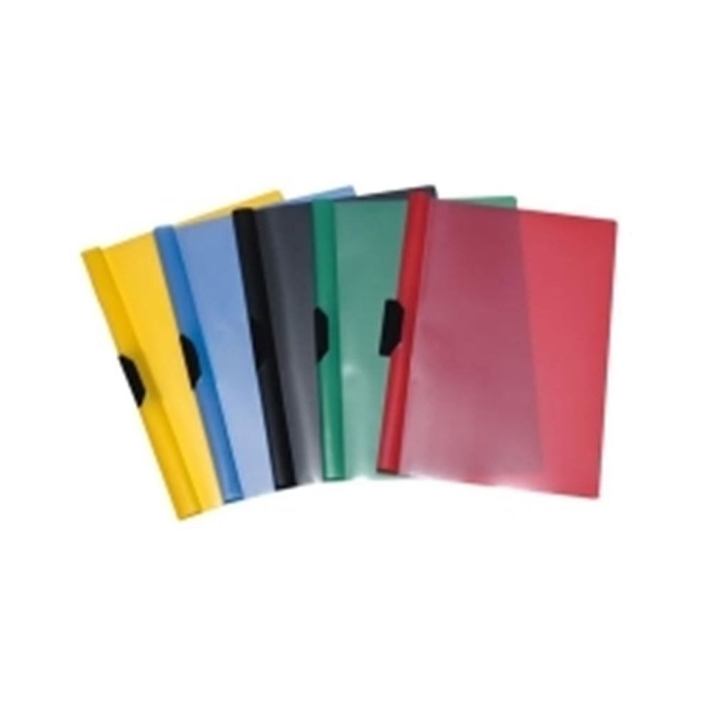 Chemise a clip en plastique - format A4 - 3mm - (par 5) - JAUNE