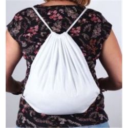 Sacs à dos en coton blanc 38 x 38cm - A décorer avec feutres/rubans..
