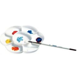 Palette marguerite plastique avec couvercle - Diam 16.5 cm - BLANC