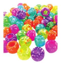 Perles Cassis Translucides Pailletées - Diam 9mm (Sachet de 1 000)