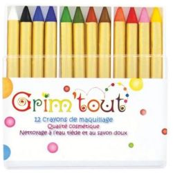 Crayons de maquillage lavable au savon - Boîte de 12 coul. Assorties