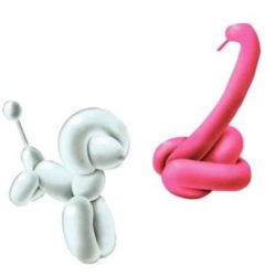 Ballon de Baudruche à modeler (Jusqu" à 1,50 m) Coul ass.  (par 50)