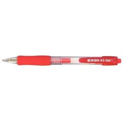 Stylo Gel Rétractable IKON K3 - Pointe 0.7 mm - ROUGE - 1er PRIX