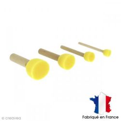 Tampons pochoir mousse CLEOPATRE - Diam. 1, 2, 3 et 4 cm (le lot 4)
