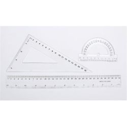Kit Géométrie  (1 Règle 30cm + 1 Equerre  60° + Rapporteur)  1er PRIX