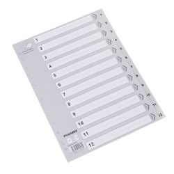 Intercalaires PVC A4 12 touches numériques