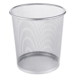 Corbeille papier en métal ronde - 13L - 26.5 x 30cm - GRISE
