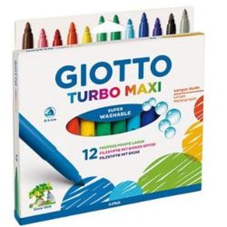 Feutre Couleur GIOTTO Turbo Maxi - Lavable - Large - 12 COULEURS