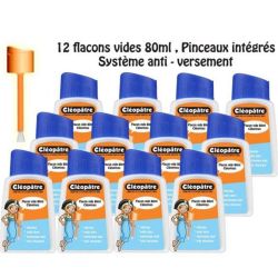 Lot de 12 flacons pinceaux vides CLEOPATRE