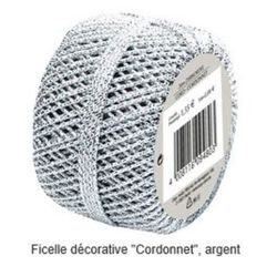 Ficelle décorative pour cadeau - Diam : 1mm - Pelote 20m ARGENT