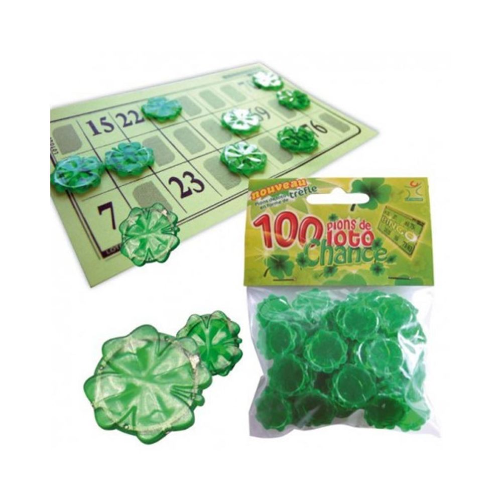 Pions de marquage - Trèfle - BINGO - Sachet de 100