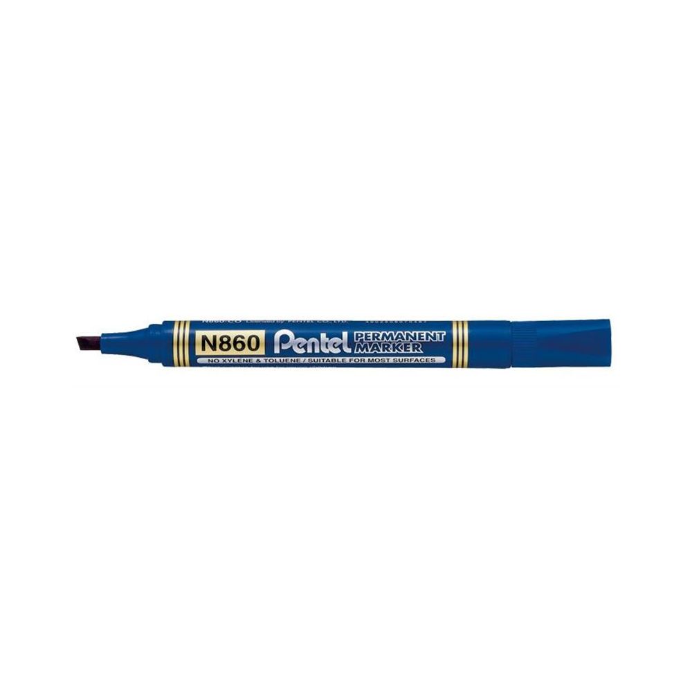 Marqueur perm. PENTEL N860 - Biseau. 2.5 à 7mm - BLEU