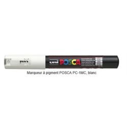 Marqueur gouache POSCA - Ogive 1mm - PC-1MC BLANC