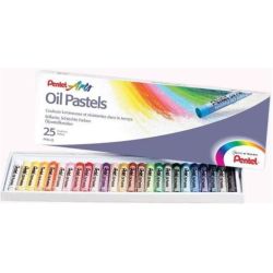 Pastels à l huile scolaire PENTEL - Diamètre 8mm - Boîte de 25