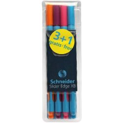 Stylo Gel SCHNEIDER Slider Edge XB - 1.4mm - 4 COUL FUN