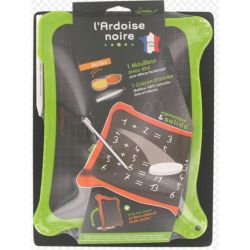 Ardoise plastique Noir ULMANN- 18 x 25 cm-1face unie/1face quad.- NEW