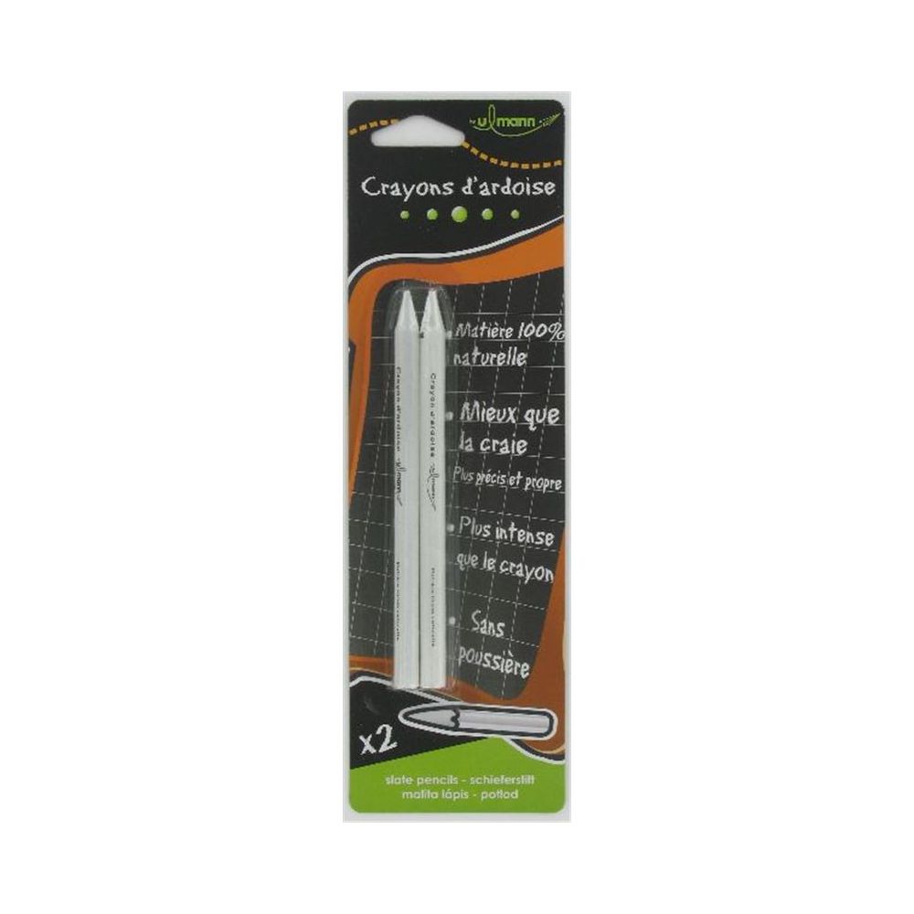 Crayon Blancs pour ardoise ULMANN (Pochette de 2)