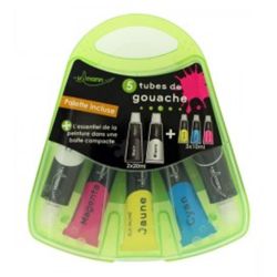 Gouache Tube ULMANN (2x20ml + 3x10ml) + Palette - Couleurs primaires