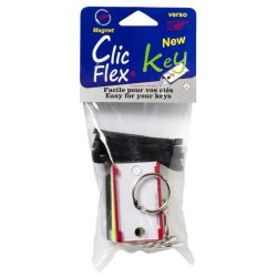 Porte clefs magnétique CLIC FLEX KEY - Etiq. assorties (sachet de 6)