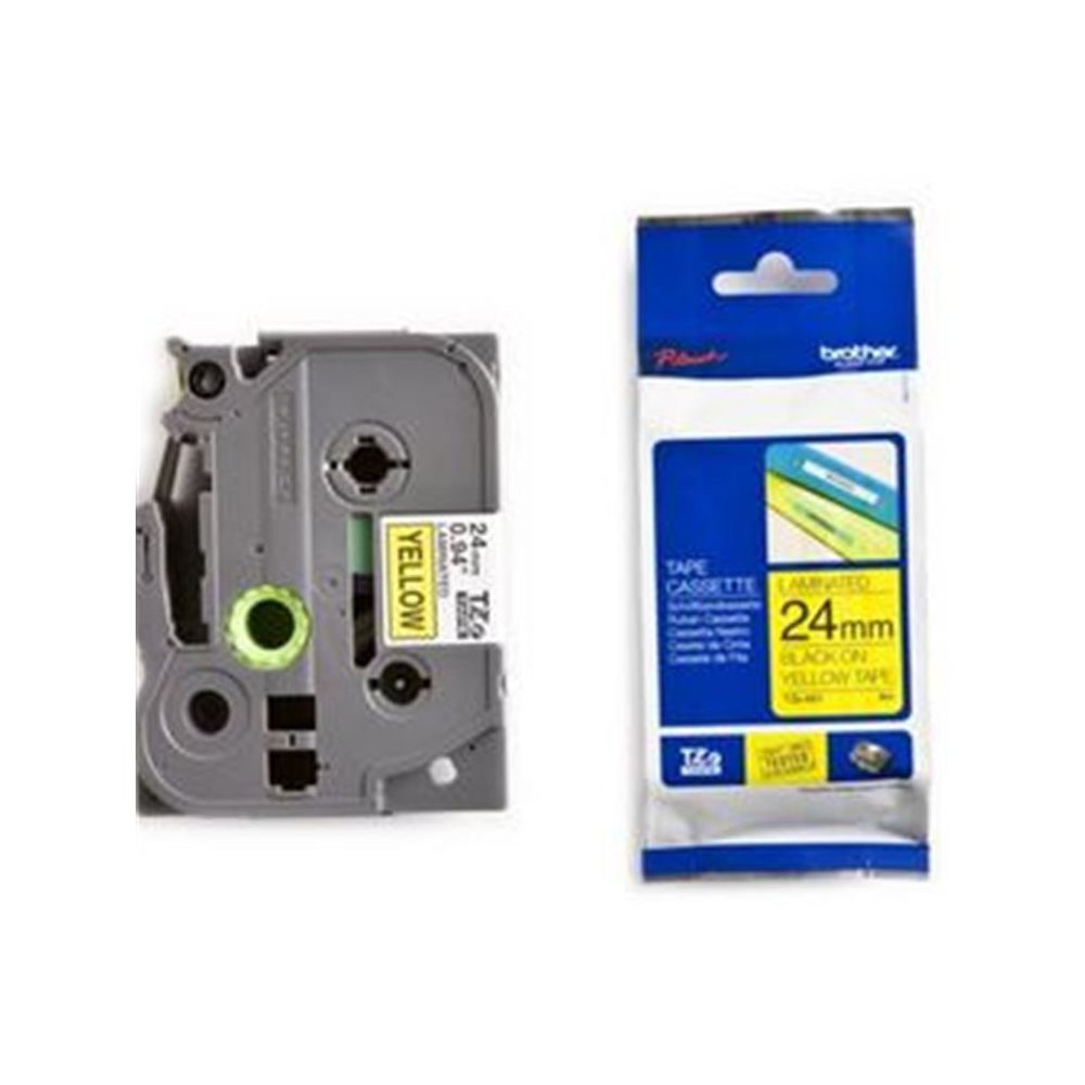 Ruban BROTHER P-TOUCH - 24mm Noir/Jaune - TZ-651 (8 m)