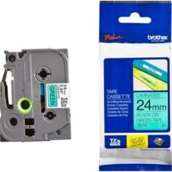 Ruban BROTHER P-TOUCH - 24mm Noir/Vert - TZ-751 (8 m)