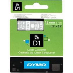 Ruban DYMO D1 - 12mm Blanc/Transparent pour titreuse - 45020 (7 m)