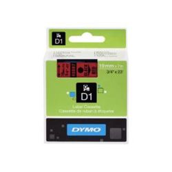 Ruban DYMO D1 - 19mm Noir/Rouge pour titreuse - 45807 (7m)