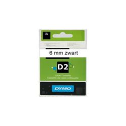 Ruban DYMO D2 - 06mm Noir/Blanc pour titreuse - 60611 (10m)