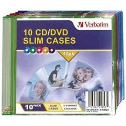 Boitiers vides SLIM pour CD/DVD VERBATIM Couleurs ass. (par 10)