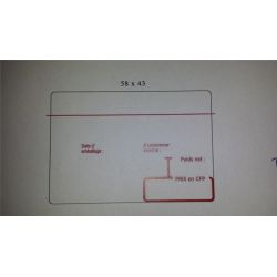 Rouleau etiq. therm Ext. (dim: 58 x 43mm) 5000 etiq. - BLANC/ROUGE