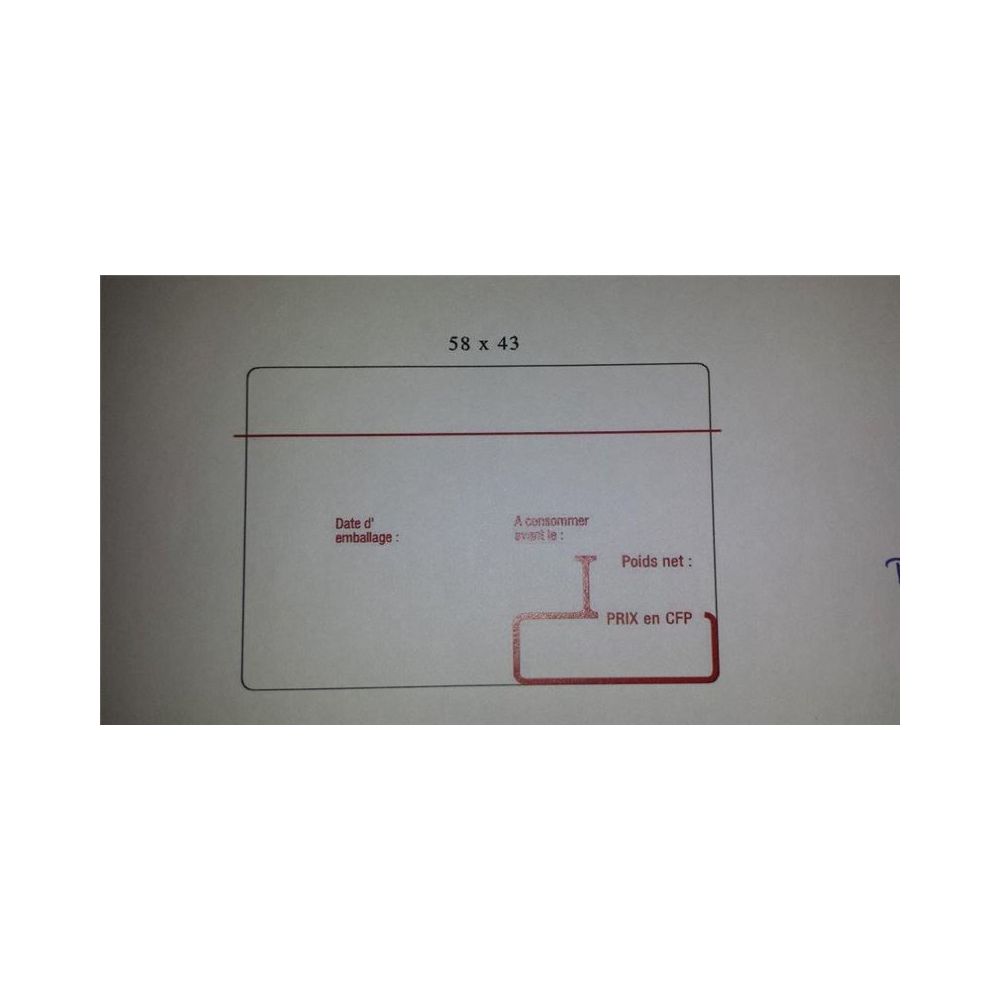 Rouleau etiq. therm Ext. (dim: 58 x 43mm) 5000 etiq. - BLANC/ROUGE