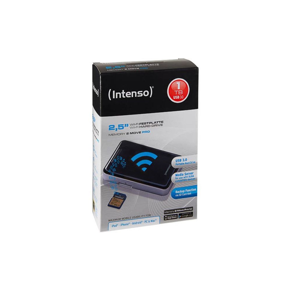 Disque dur externe 2.5" USB 3.0 1To INTENSO WiFi Memory2Move Noir **