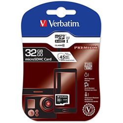 Carte mémoire MicroSDHC  32Go - Classe 10 - VERBATIM  + adaptateur