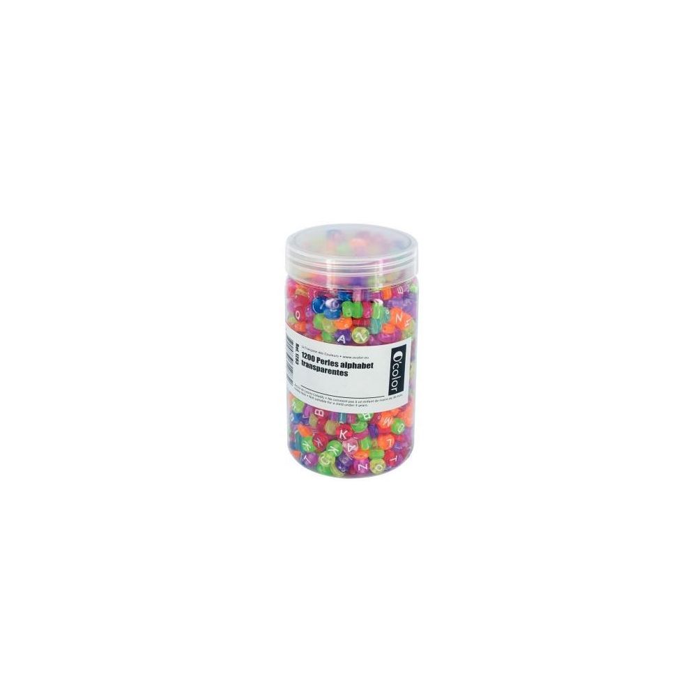 Perles lettre Alphabet transparentes assorties - Bocal 1200 perles