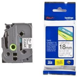 Ruban BROTHER P-TOUCH - 18mm Noir/Transparent - TZ-141 (8 m)