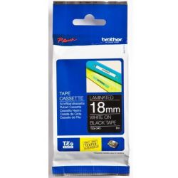 Ruban BROTHER P-TOUCH - 18mm Blanc/Noir - TZE-345 (8 m)
