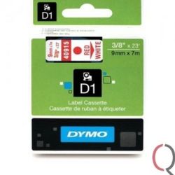Ruban DYMO D1 - 09mm Rouge/Blanc pour titreuse - 40915 (7 m)
