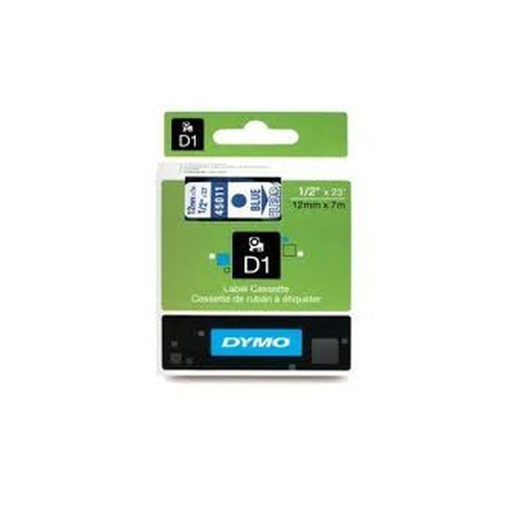 Ruban DYMO D1 - 12mm Bleu/Transparent pour titreuse - 45011 (7 m)