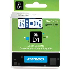 Ruban DYMO D1 - 19mm Bleu/Blanc pour titreuse - 45804 (7m)
