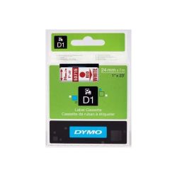 Ruban DYMO D1 - 24mm Rouge/Blanc pour titreuse - 53715 (7m)