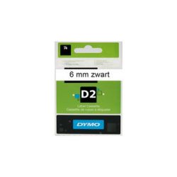 Ruban DYMO D2 - 06mm Noir/Blanc pour titreuse - 60611 (10m)