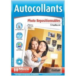 Autocollants photo repositionnables 5 feuilles A4 ma5378