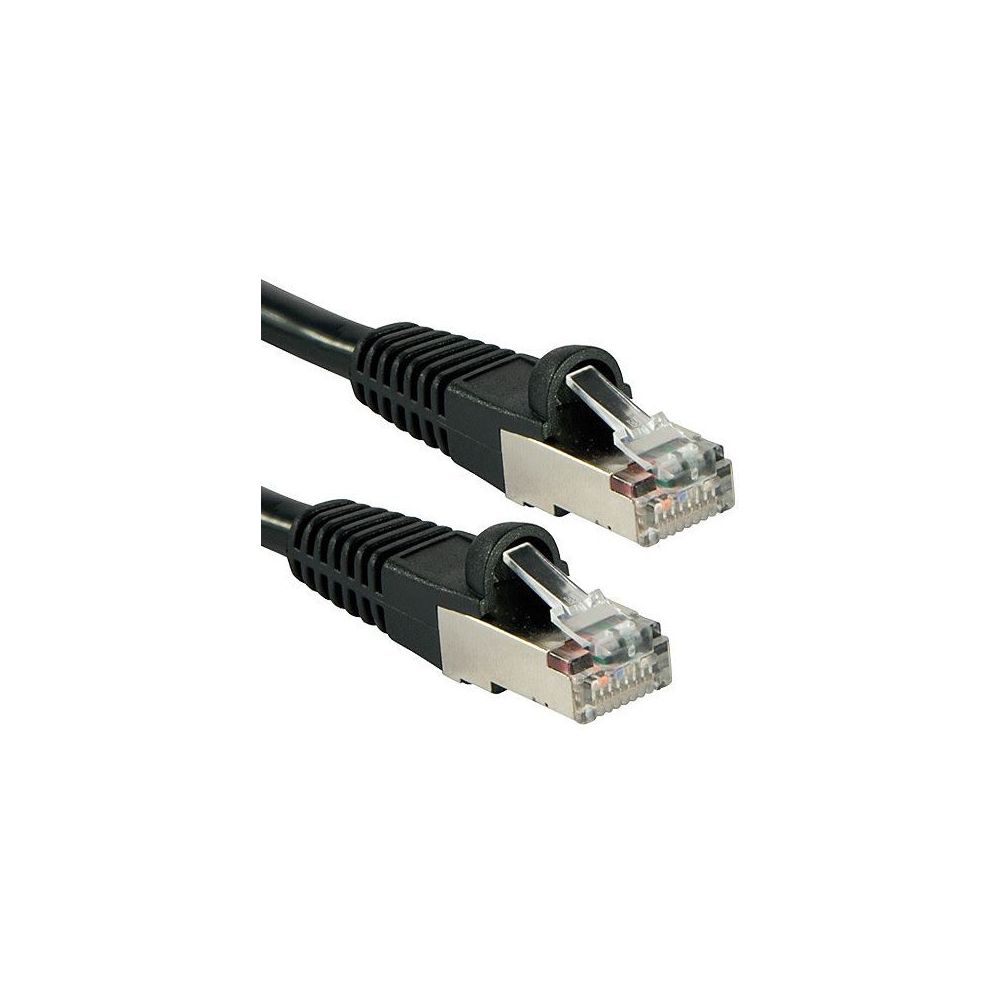 Cordon patch blindé Cat.6 S/FTP, RJ45 cuivre 250Mhz - NOIR 10m