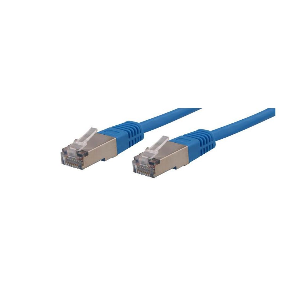Cordon patch blindé Cat.6 F/UTP, RJ45  cuivre 250Mhz - BLEU 20m
