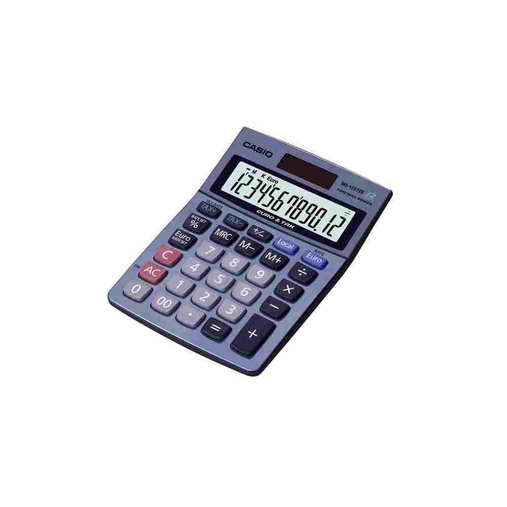 Calculatrice Bureau 12 chif. CASIO MS-120 TER -  10 x 14 cm Sol/Pile
