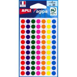 Pastilles signalisation - 08mm - Sachet de 385 - COULEURS ASSORTIES