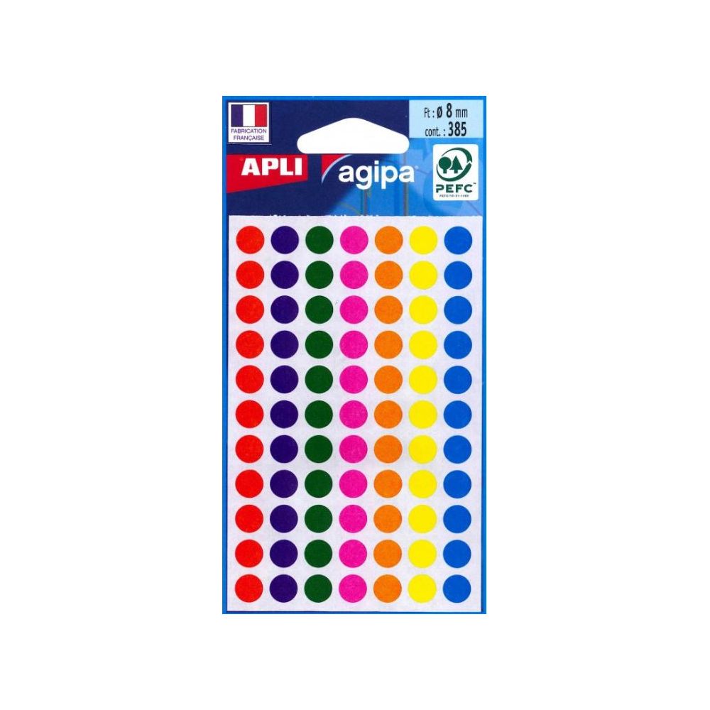 Pastilles signalisation - 08mm - Sachet de 385 - COULEURS ASSORTIES